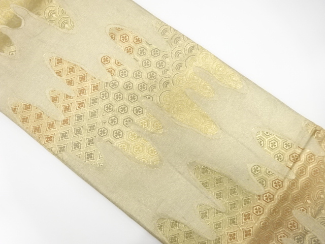 JAPANESE KIMONO / ANTIQUE FUKURO OBI / SILK / WOVEN TSUBODARE PATTERN